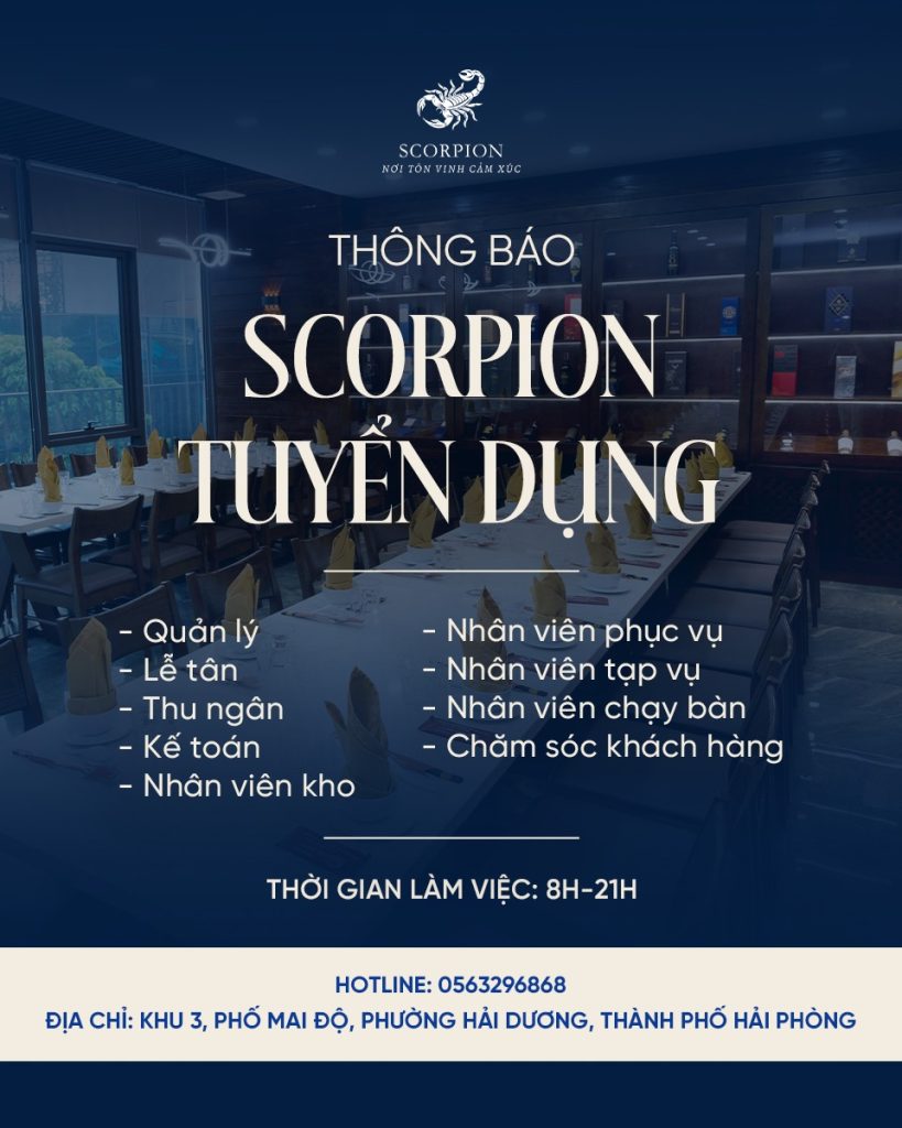 SCORPION TUYỂN DỤNG - CƠ HỘI LÀM VIỆC HẤP DẪN